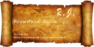 Rozenfeld Júlia névjegykártya